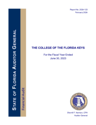 The College of the Florida Keys for the fiscal year ended June 30, 2023 : financial audit 