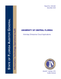 University of Central Florida, Workday Enterprise Cloud Applications information technology operational audit